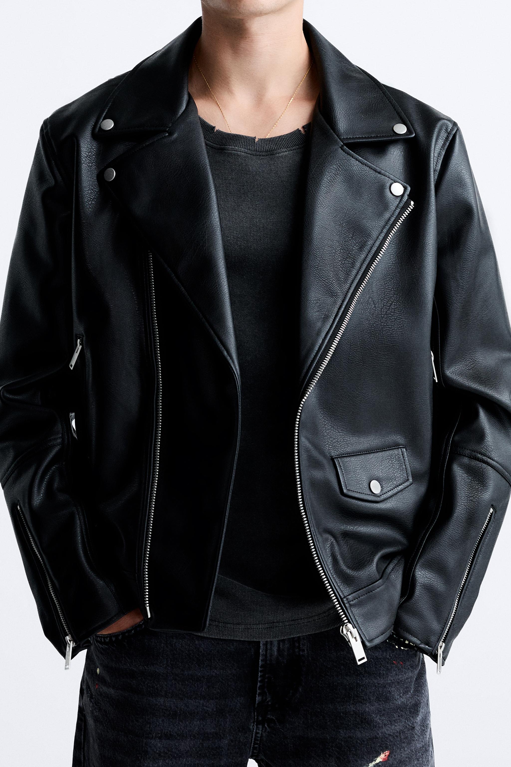 Zara man 2024 leather jacket prices