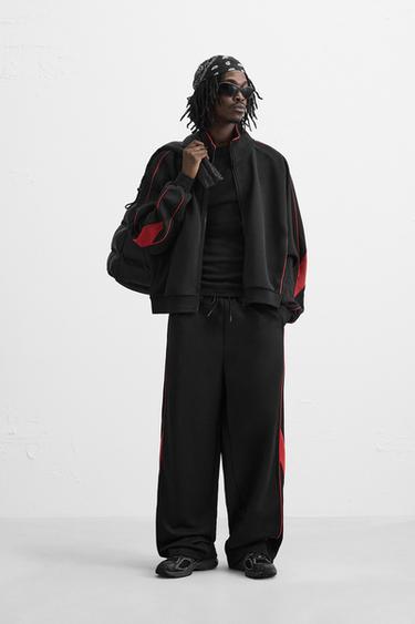 RETRO FOOTBALL JACKET - Black by Zara