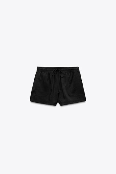 Zara FLOWY SHORTS - Black
