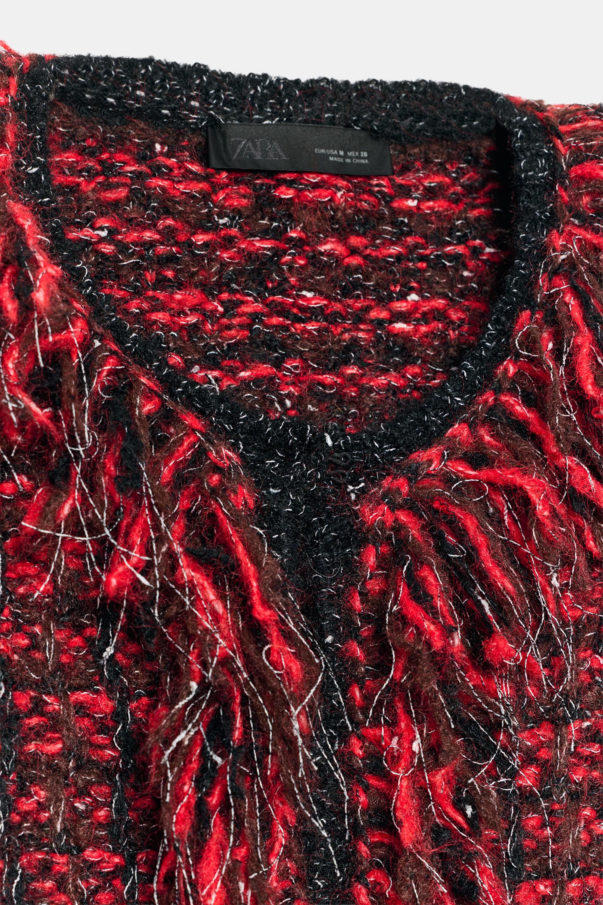 GILET EN MAILLE STRUCTURÉE À FRANGES