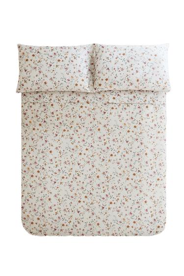 ΠΑΠΛΩΜΑΤΟΘΗΚΗ ΑΠΟ ΒΑΜΒΑΚΕΡΟ ΠΕΡΚΑΛΙ ΜΕ ΦΛΟΡΑΛ ΣΧΕΔΙΟ (200 ΚΛΩΣΤΩΝ) - Σπασμένο λευκό του Zara