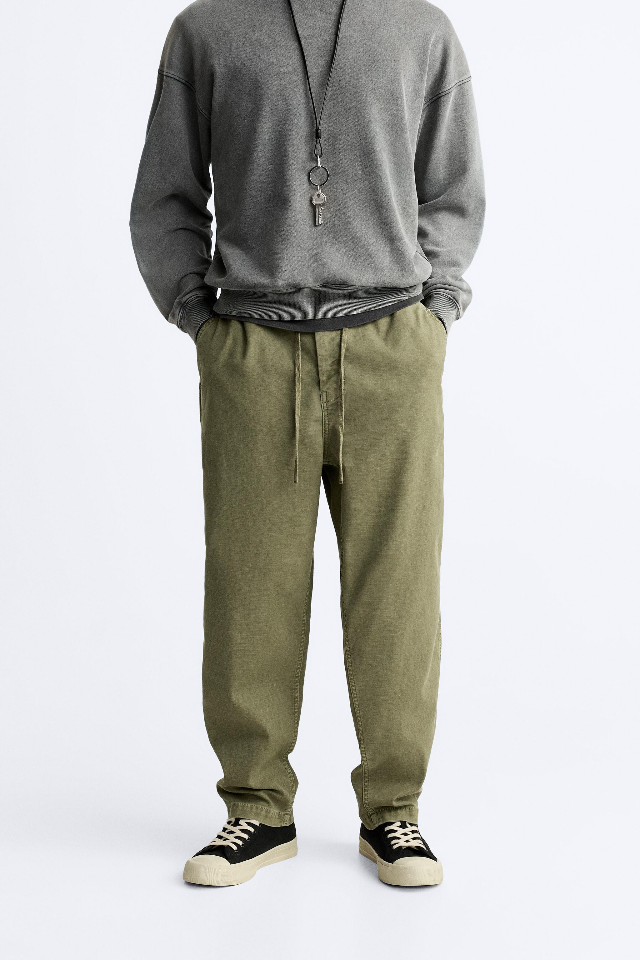 Zara khaki sales trousers