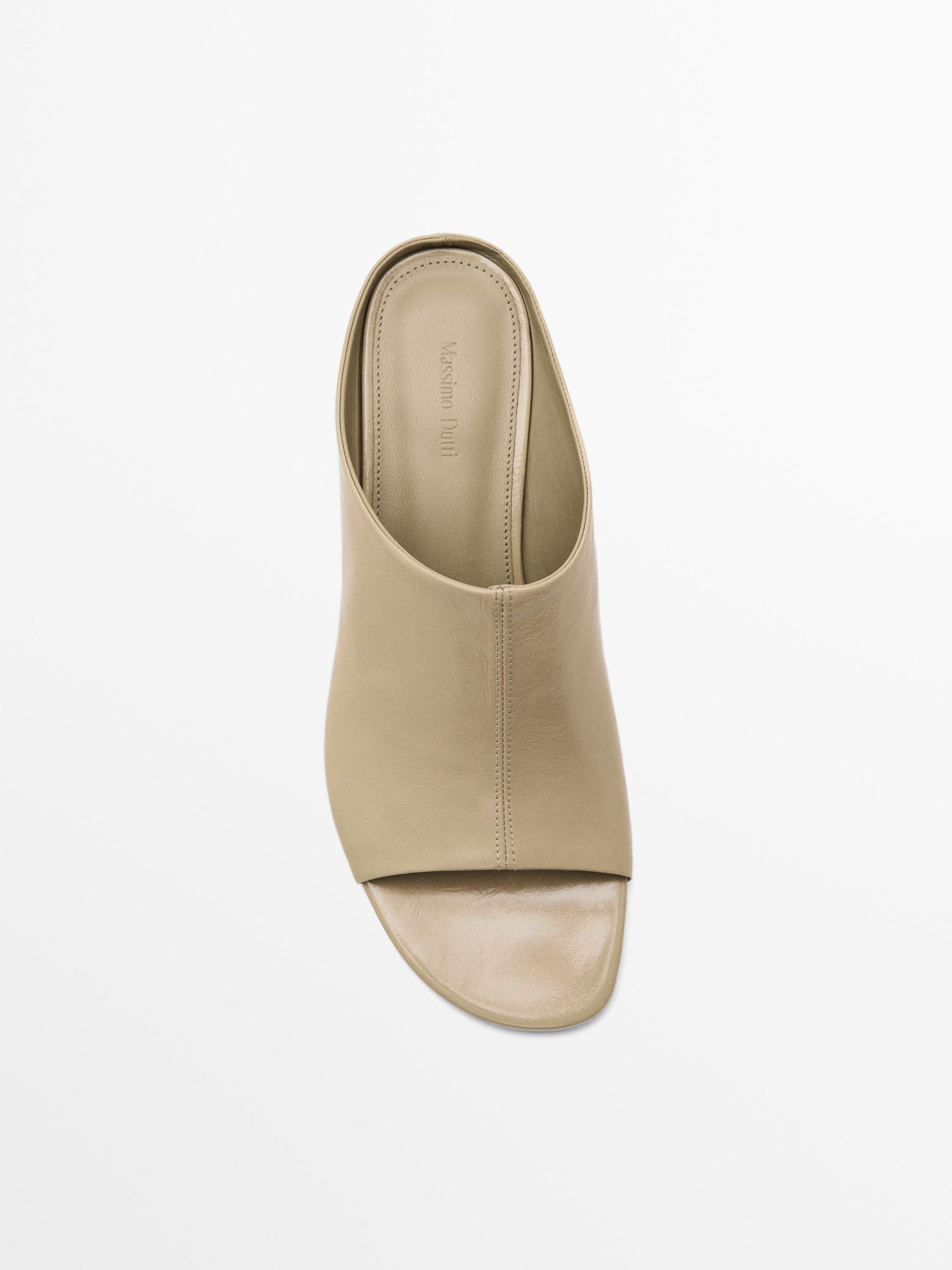 Soft leather high-heel sandals