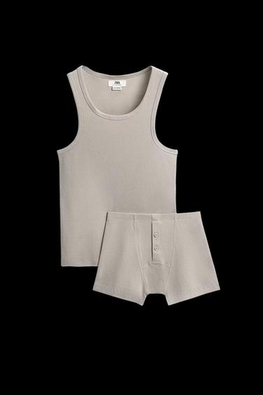 Zara RIB PAJAMA PACK LIMITED EDITION - Pearl gray - Image 0