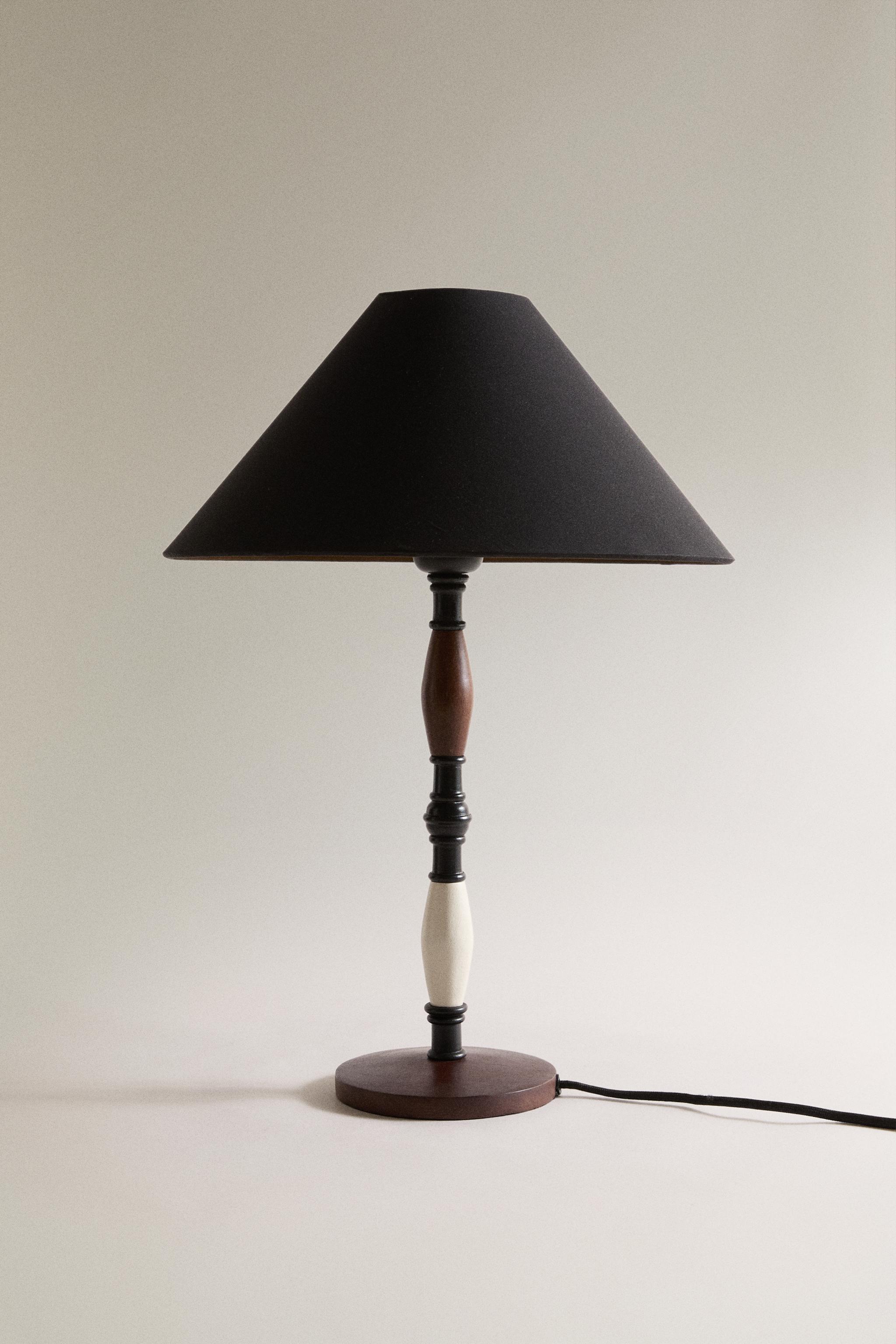 WOOD AND LINEN TABLE LAMP - Black | ZARA United States