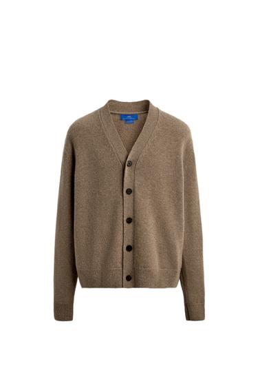 WOOL - CASHMERE CARDIGAN AARON LEVINE X ZARA - Brown / Taupe by Zara