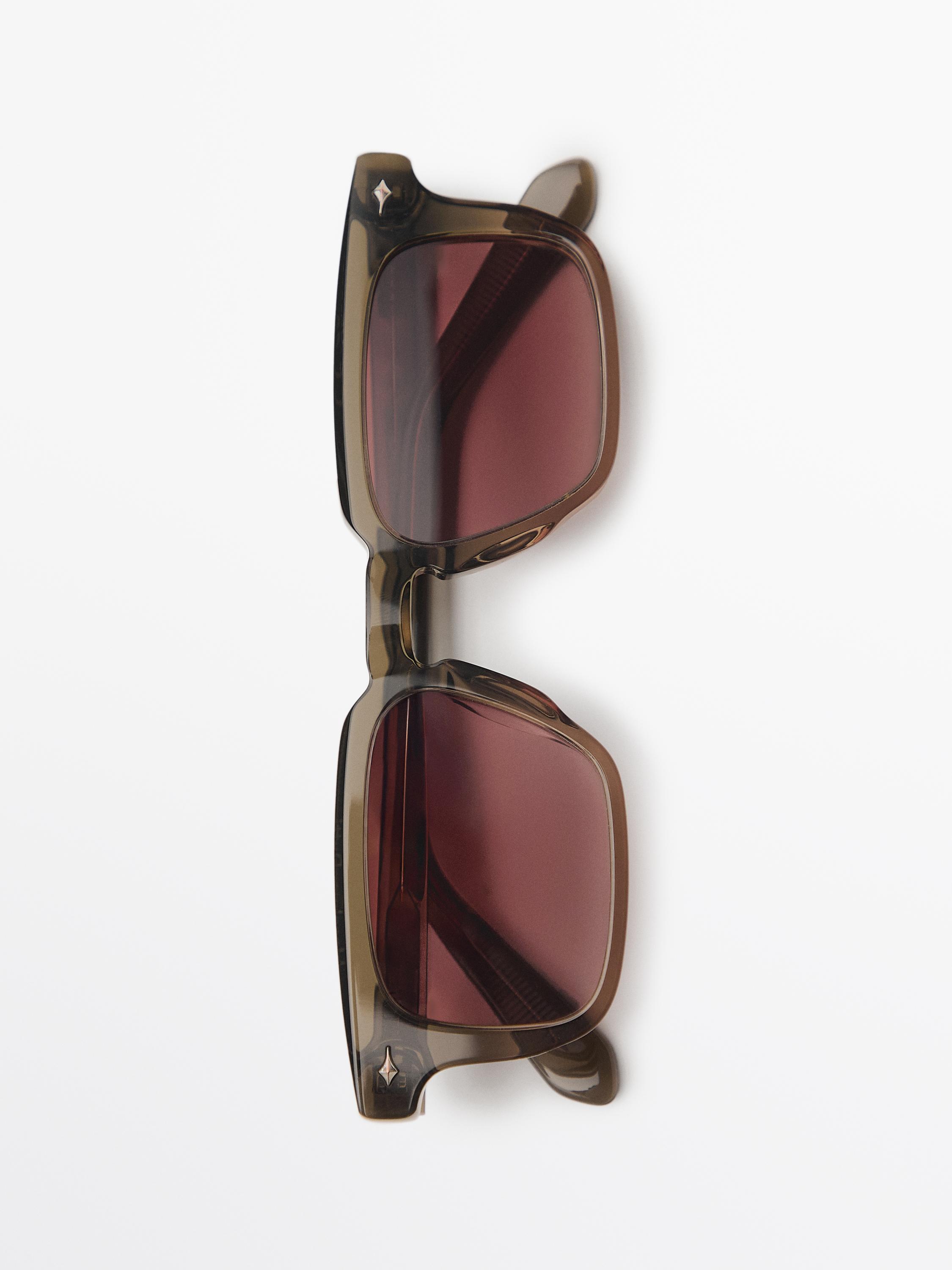 Narrow rectangular sunglasses — Black gold
