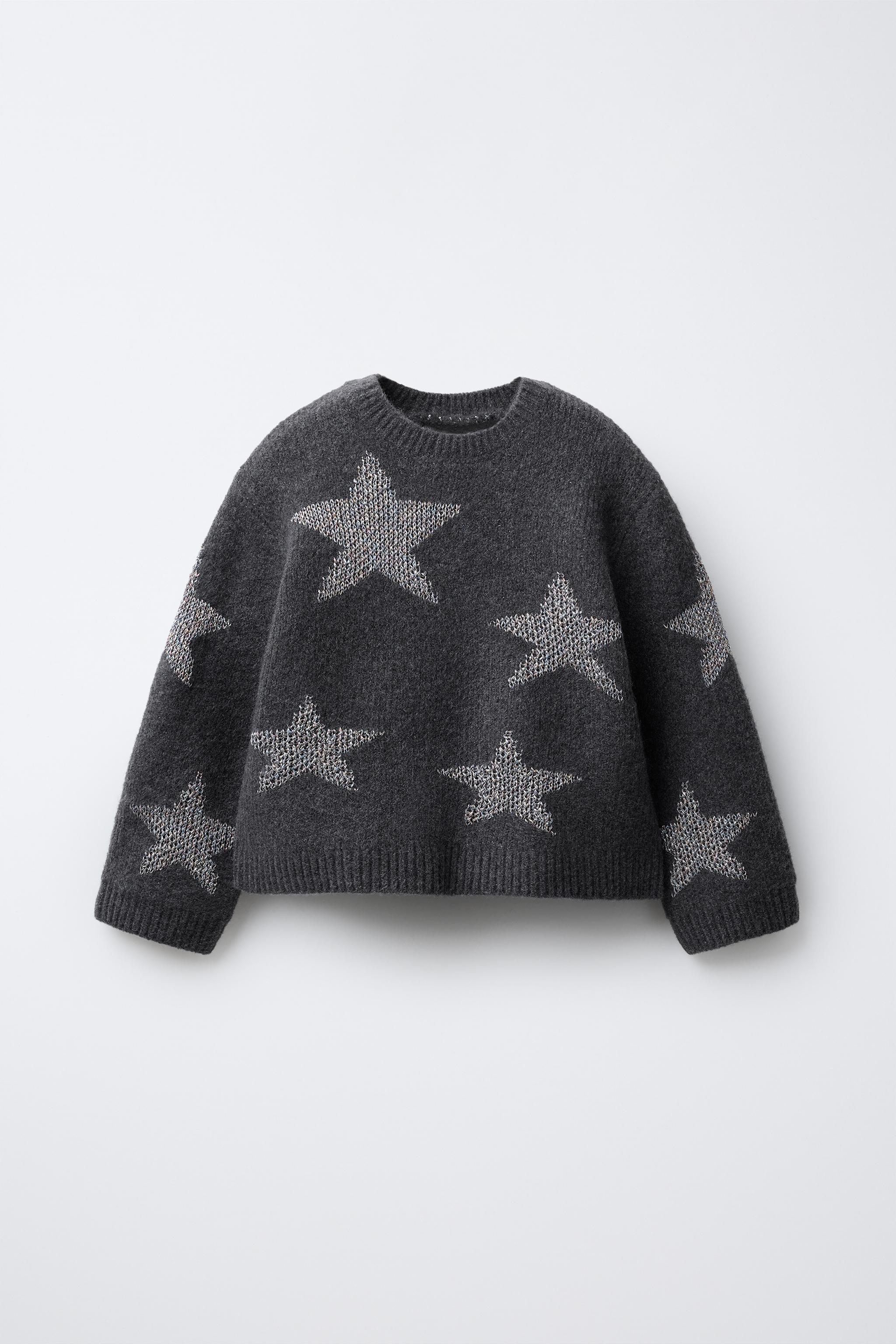 グリッタースターニットセーター - グレーマール | ZARA Japan
