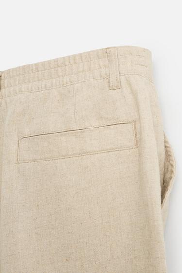 BERMUDA OVERSIZE LIN - VISCOSE - Beige clair de Zara - Image 8