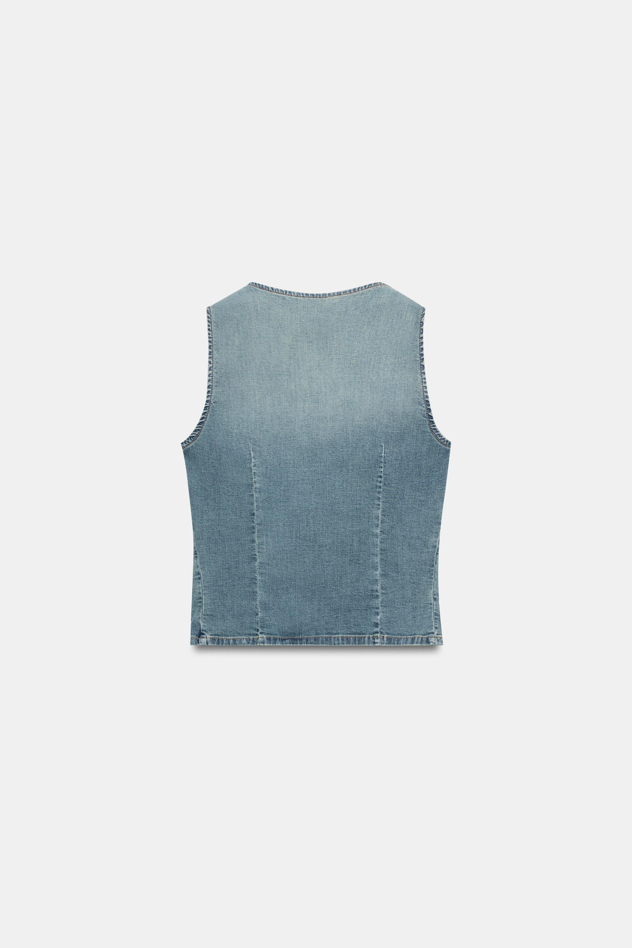 専用♪ ザラ ファンシーベスト TRF デニムベストトップス - ブルー | ZARA Japan / 日本