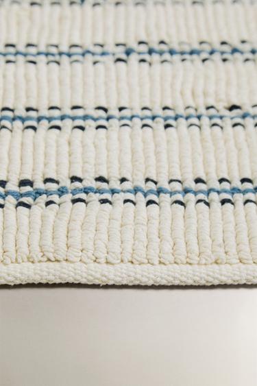 TAPIS DE BAIN RAYURES - Écru / Bleu de Zara - Image 1