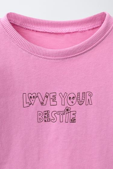 T-SHIRT IMPRIMÉ À INSCRIPTION - Rose de Zara - Image 2