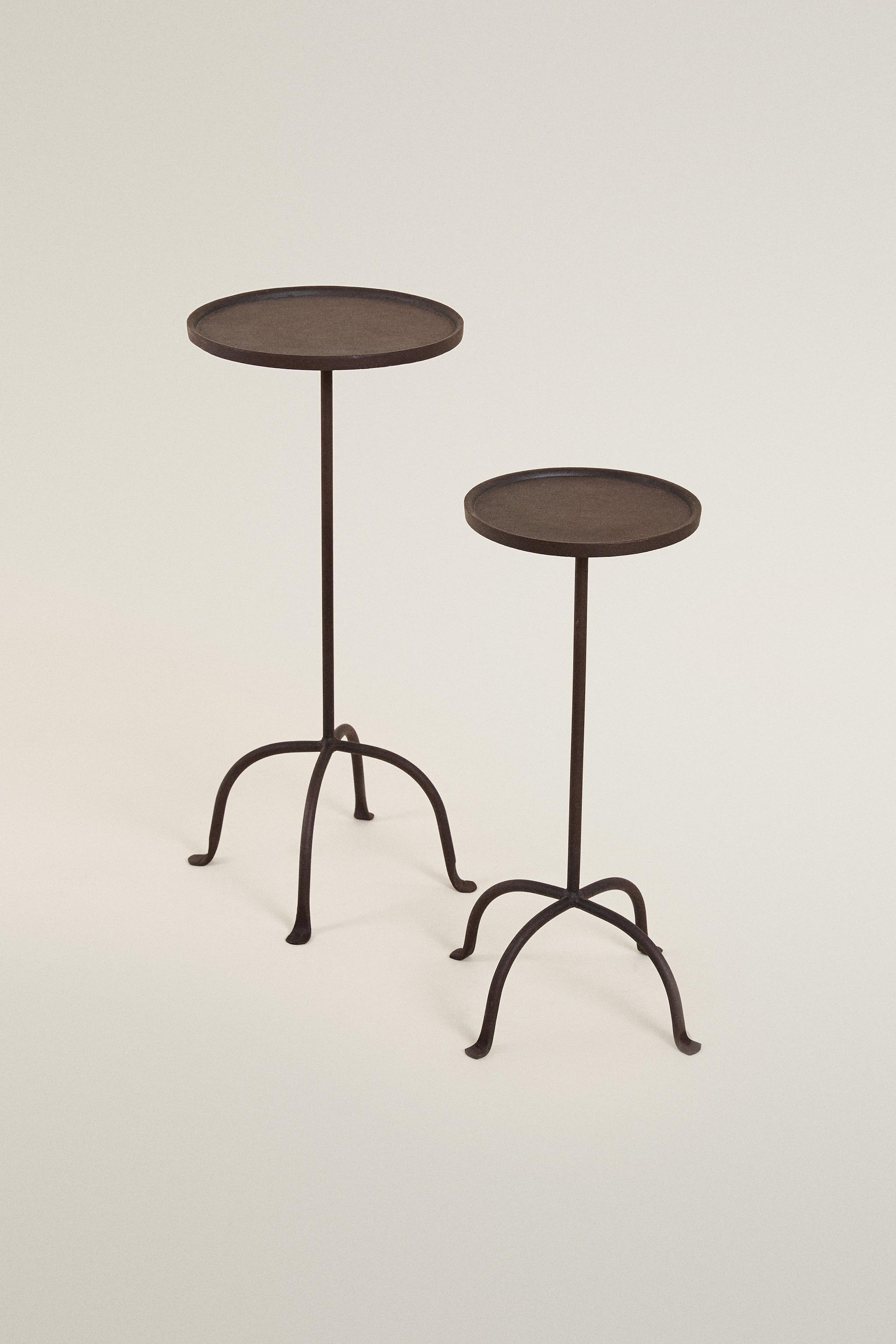 AGED METAL SIDE TABLE