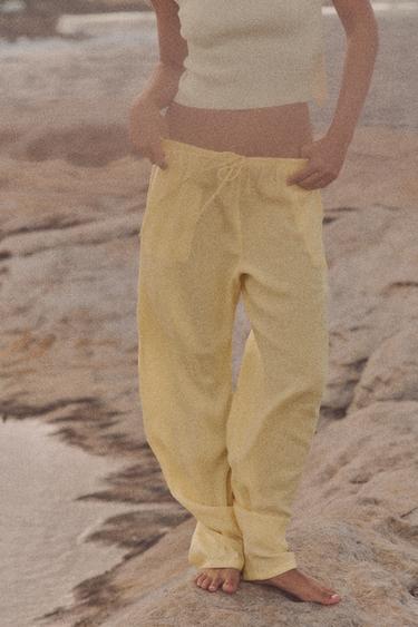 FLOWING TROUSERS - Light yellow by Zara - Image 1