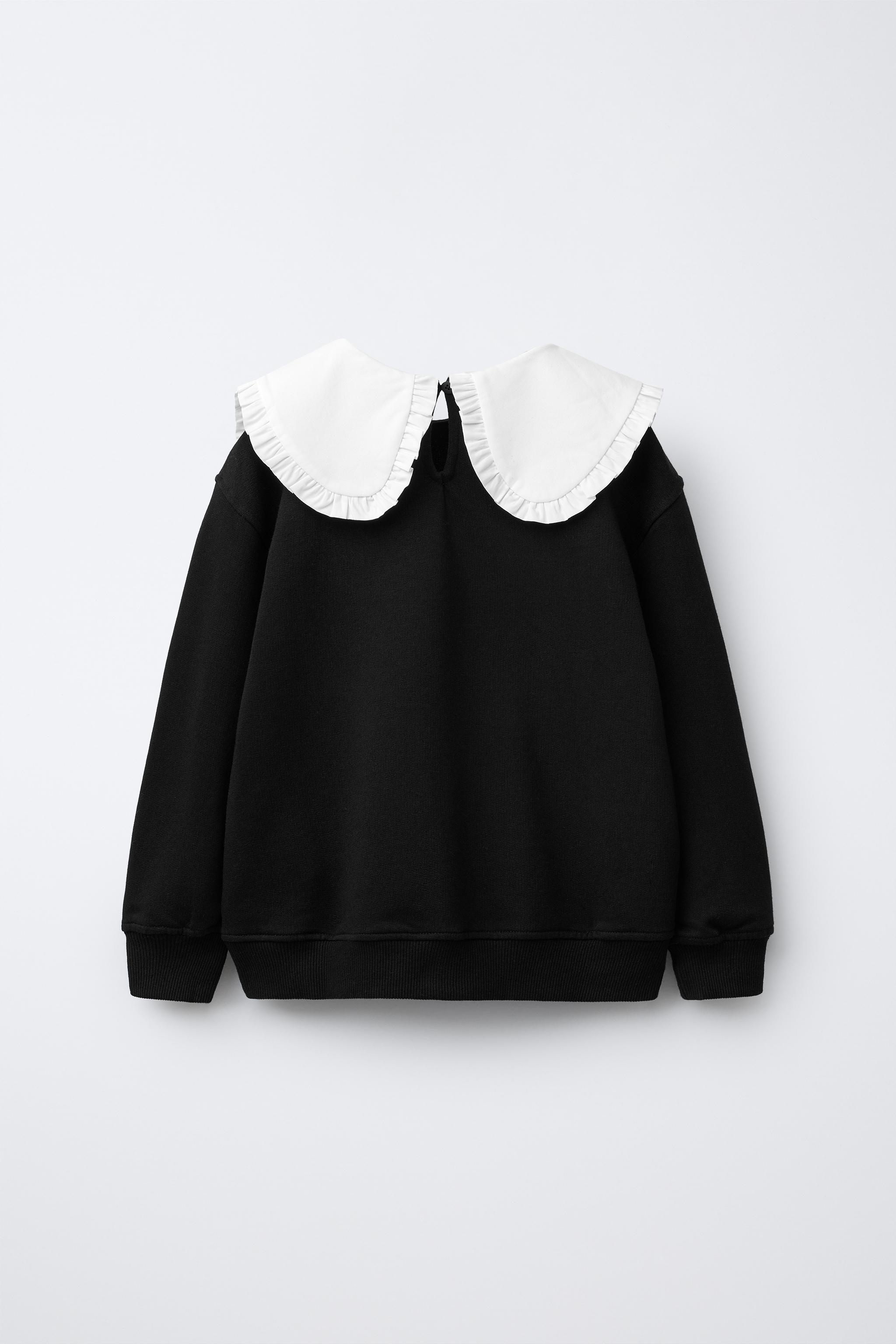 PETER PAN COLLAR SWEATSHIRT - Black | ZARA United States