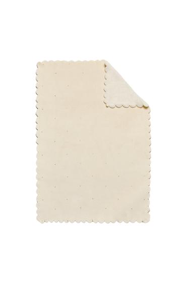 MANTA POLAR BEBÉ BORDADO BRILLANTE - Crema de Zara