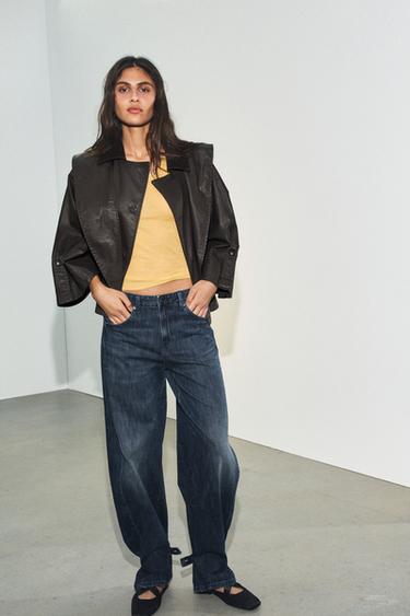 BAILARINA DESTALONADA TIRAS ELÁSTICAS CRUZADAS - Negro de Zara