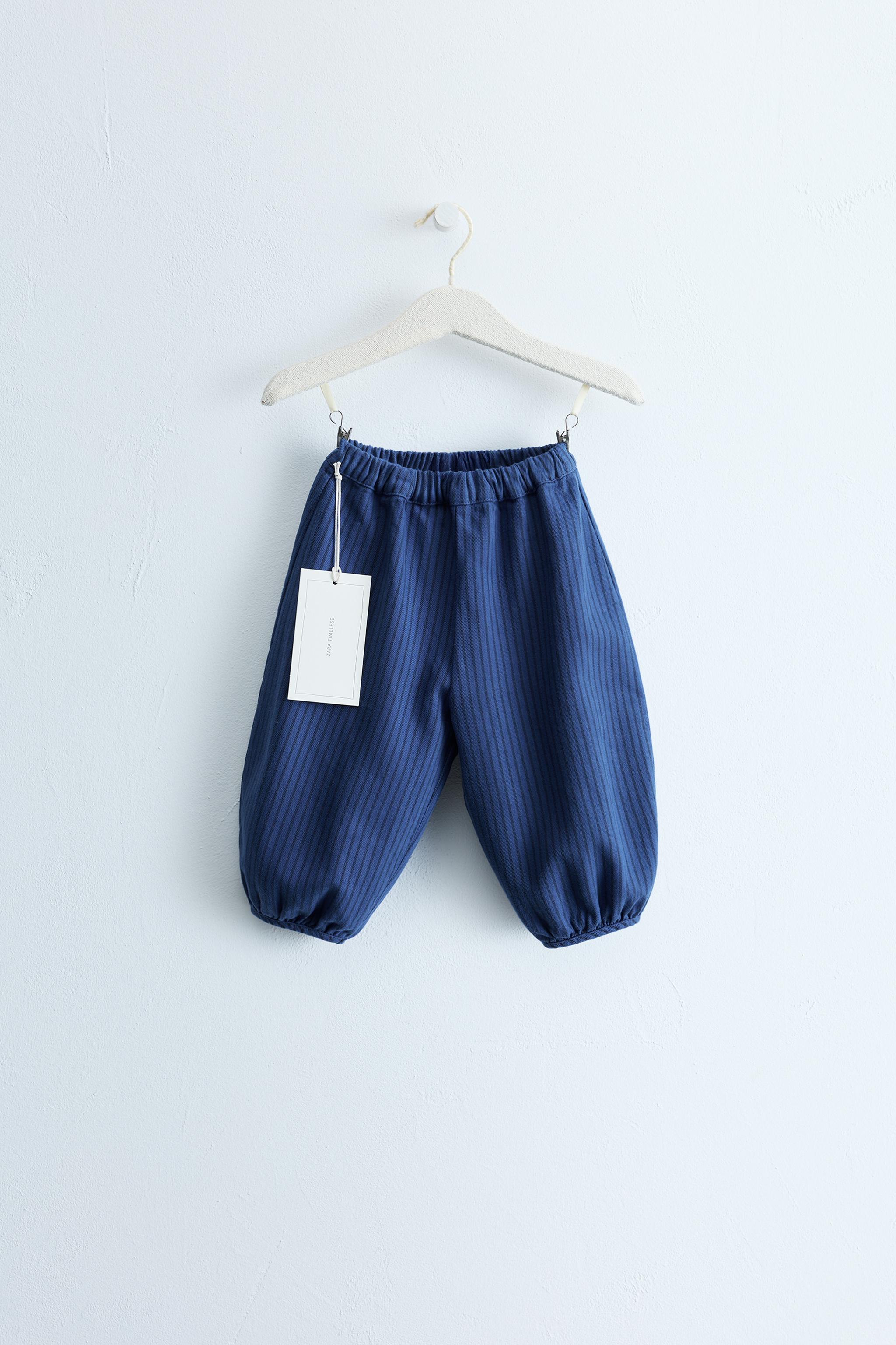 ZARA TIMELESS - PANTALON SERGÉ BALLON RAYURES