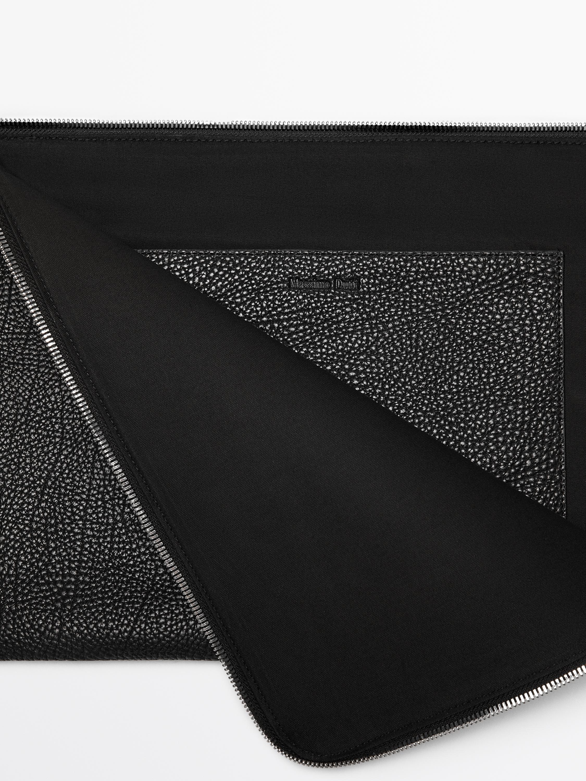 Nappa leather pouch clutch