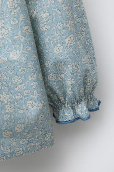 CHEMISE À IMPRIMÉ FLEURI - Bleu clair de Zara - Image 2