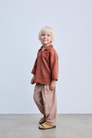 TEXTURED SHIRT - Maroon by Zara
