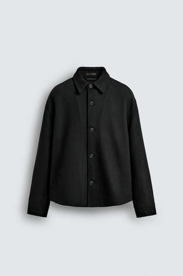 WOOL OVERSHIRT - Black by Zara