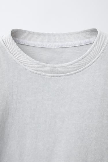 HEAVY WEIGHT FADED-EFFECT T-SHIRT - Grey by Zara - Image 2