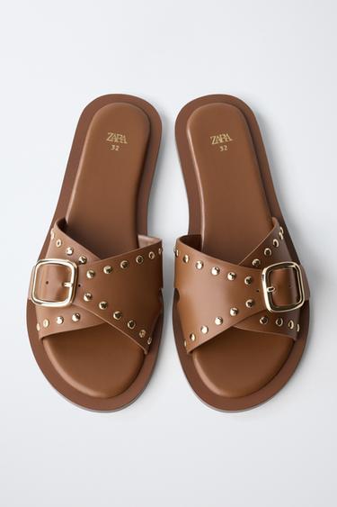 SANDALES À CLOUS - Marron de Zara - Image 3