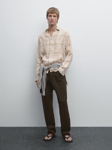Zara Regular fit check shirt - Brown - Image 0