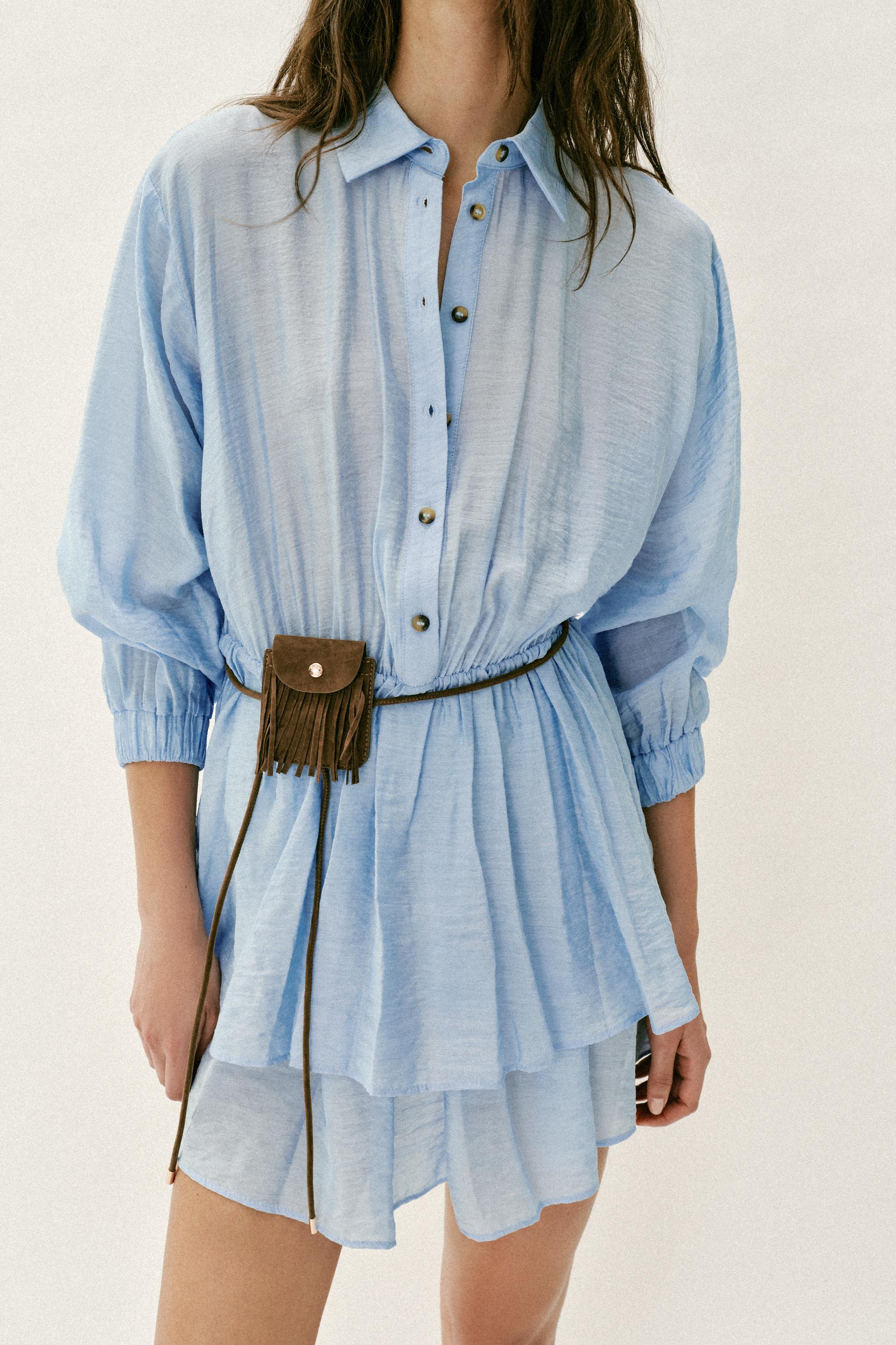 BELTED POCKET SHORT DRESS