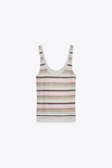 STRIPED METALLIC THREAD TOP - Multicoloured by Zara - Image 5