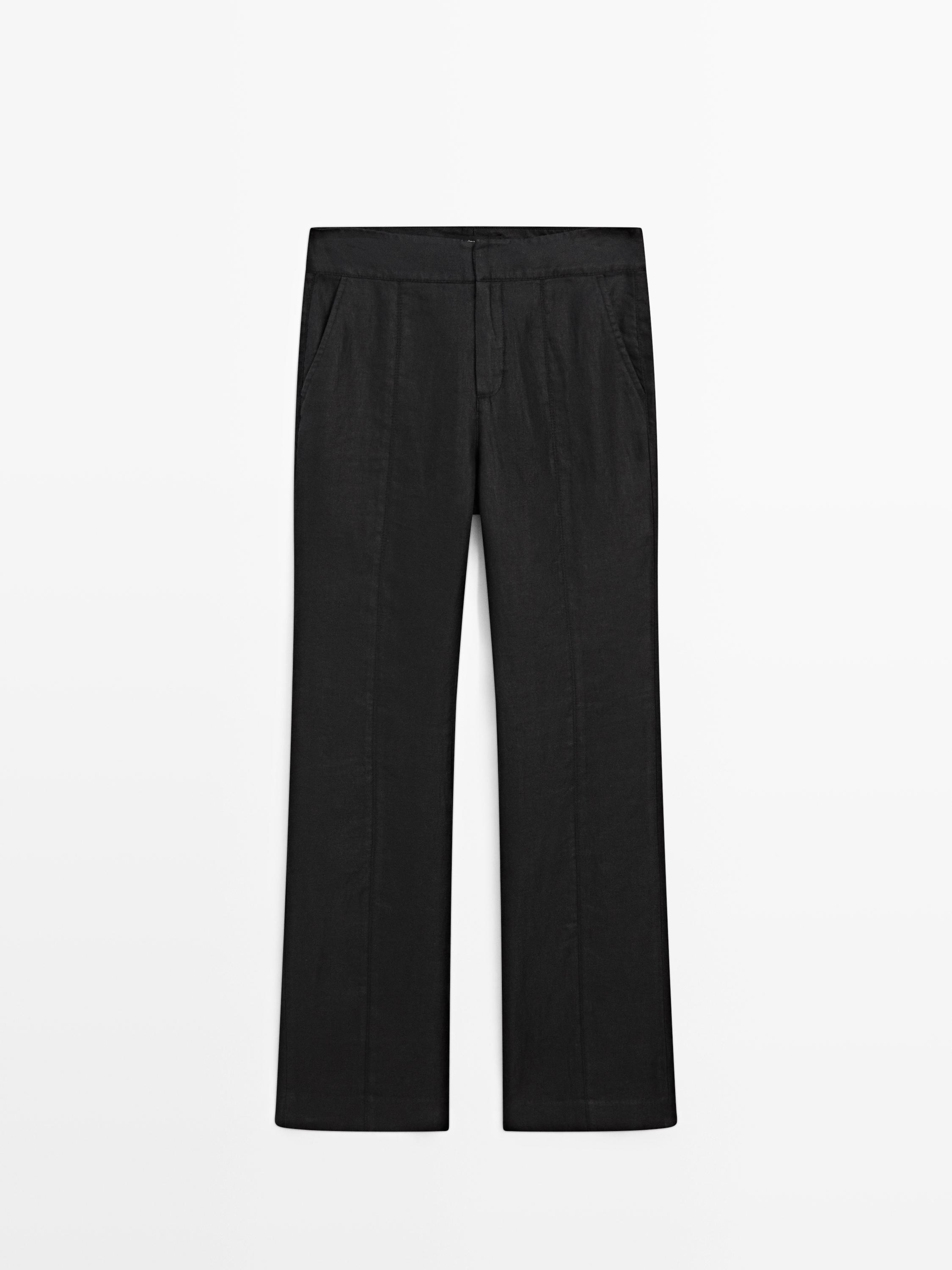 100% linen kick flare fit pants