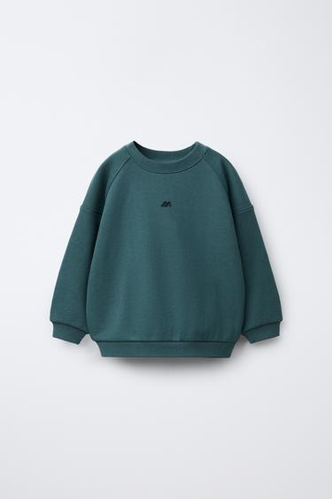 SWEATSHIRT MET LOGO - Petroleum van Zara