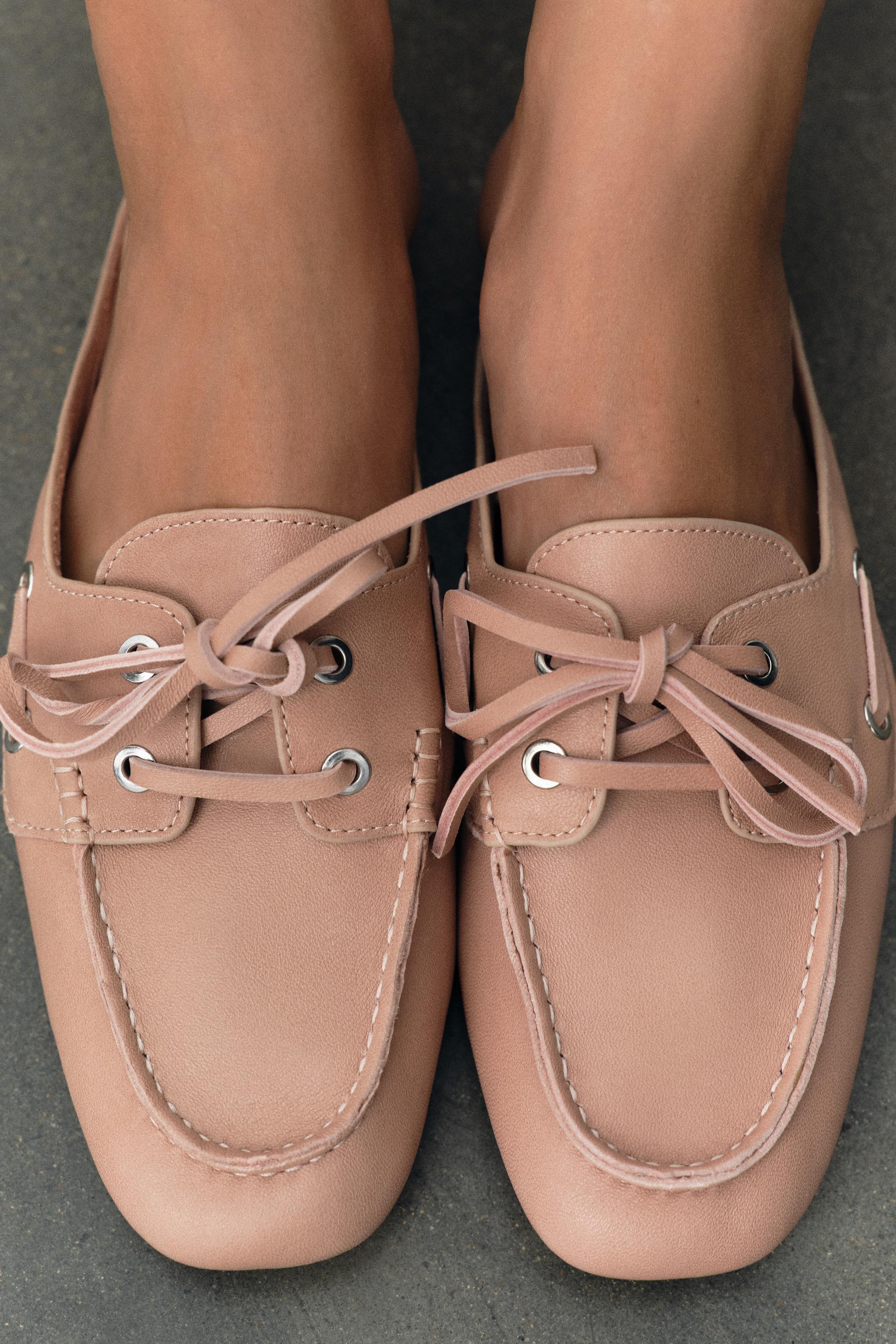 LEATHER SLINGBACK BOAT SHOES