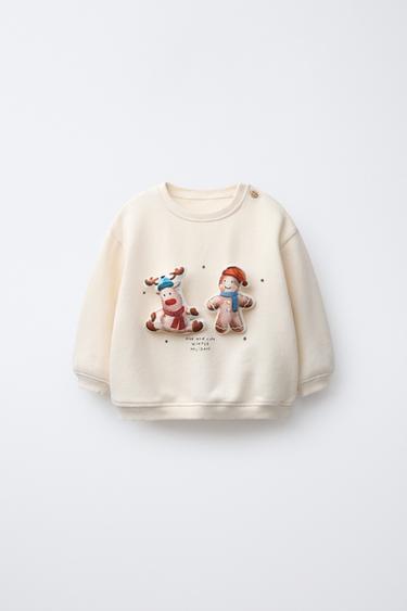 Zara DOLL SWEATSHIRT - Ecru - Image 0