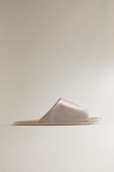 خف مسطح حرير - رمادي بني الخاص بـ Zara - صورة 0