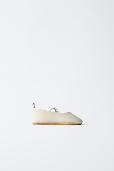 Zaras BALLERINASKOR AV SKINN - Naturvit