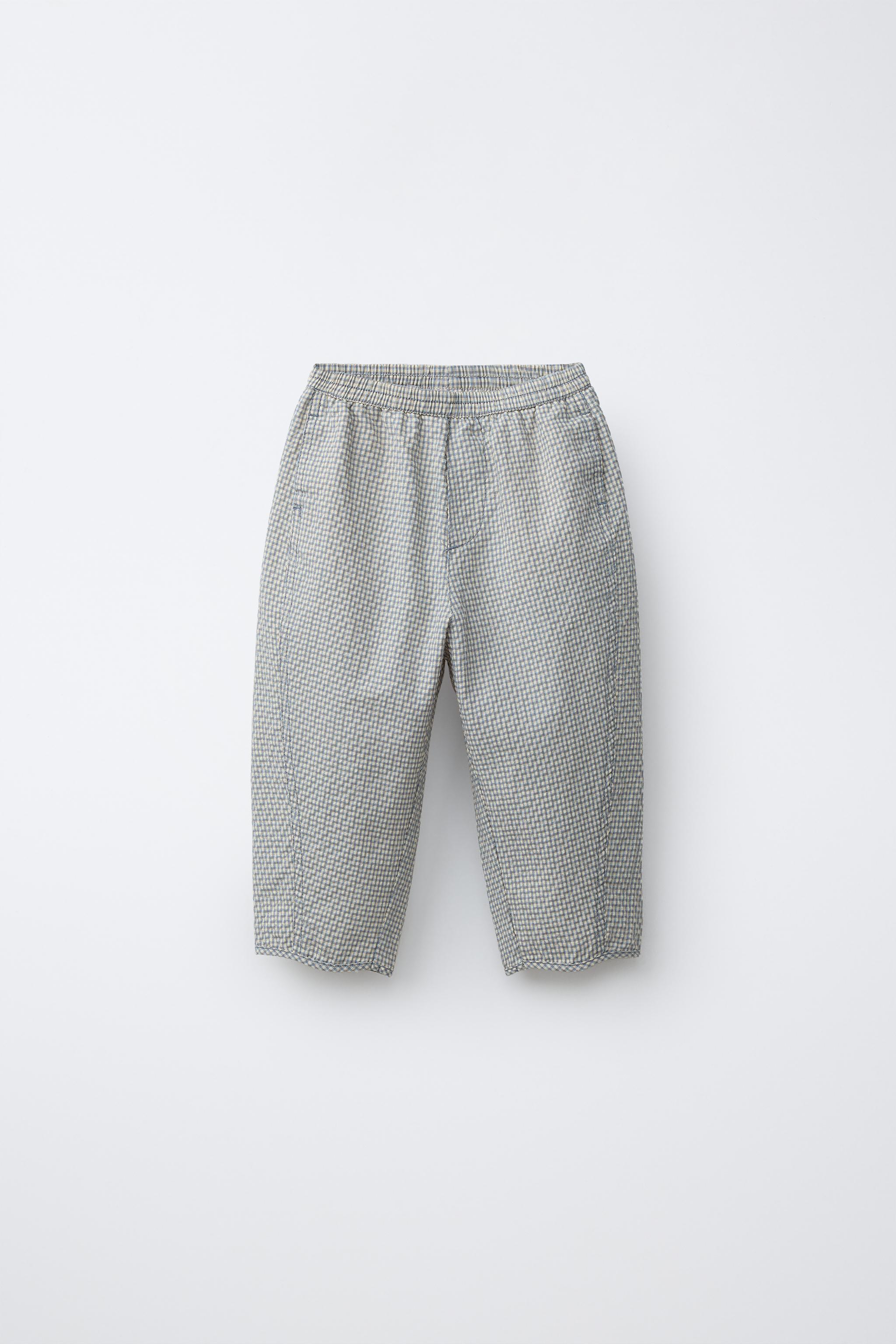 PLAID SEERSUCKER BALLOON PANTS