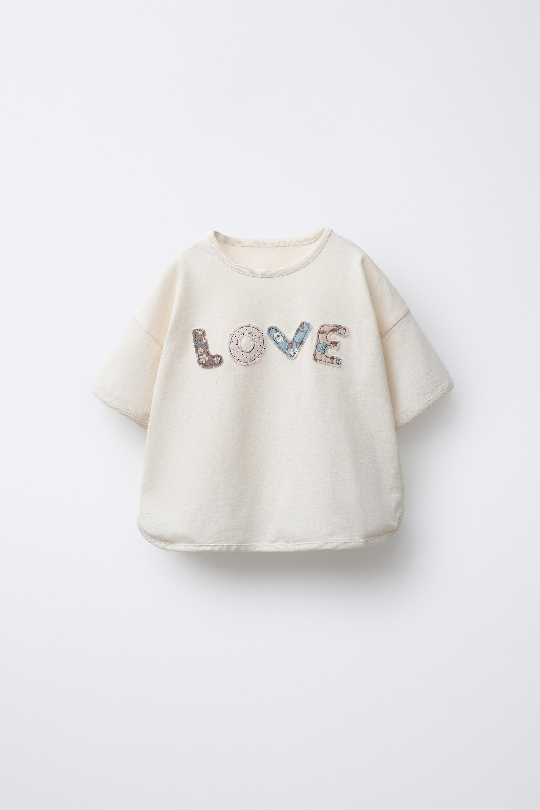 PATCH TEXT T-SHIRT - Light pink | ZARA United States