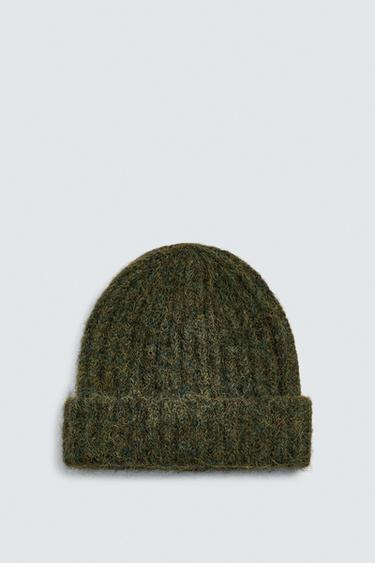 STRUCTURED KNIT BEANIE - Green by Zara