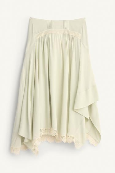 LIMITED EDITION LACE RUFFLE SKIRT - Light green by Zara - Image 4