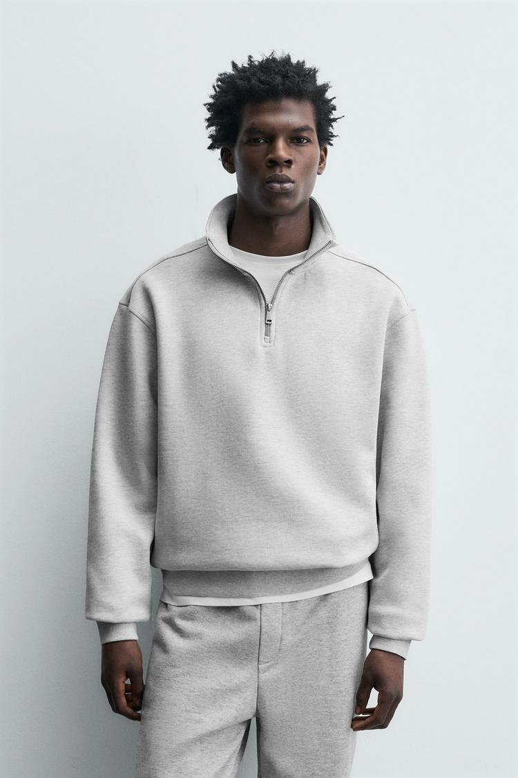 ZARA BASIC QUARTER-ZIP SWEATSHIRT