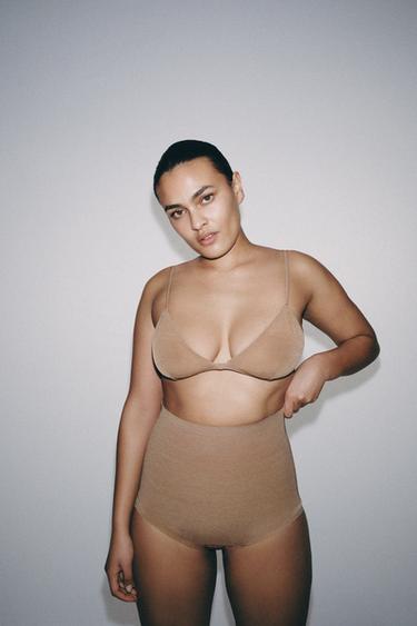 Zara TRIANGLE BRALETTE WITH POLYAMIDE - Beige-pink - Image 0