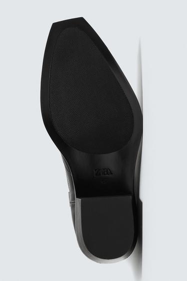 BOTTES COW-BOY EN CUIR - Noir de Zara - Image 3