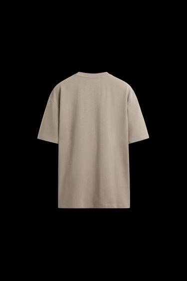 Zara BASIC REGULAR FIT T-SHIRT - Brown / Taupe