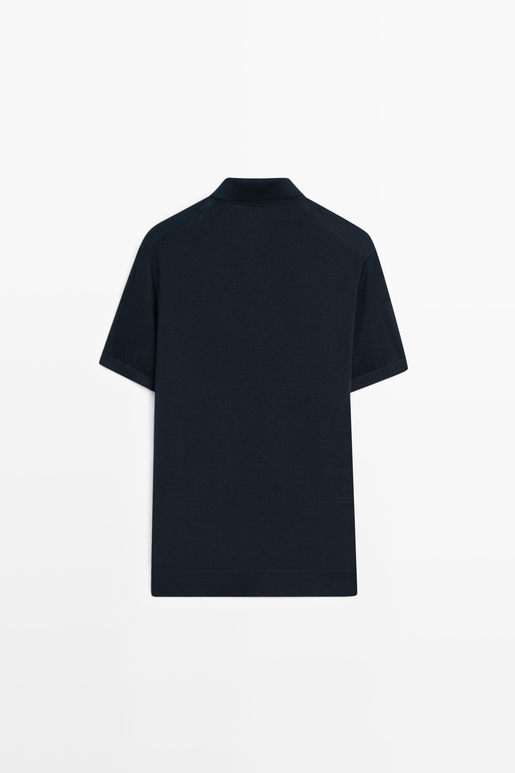 Polo en maille de laine mélangée