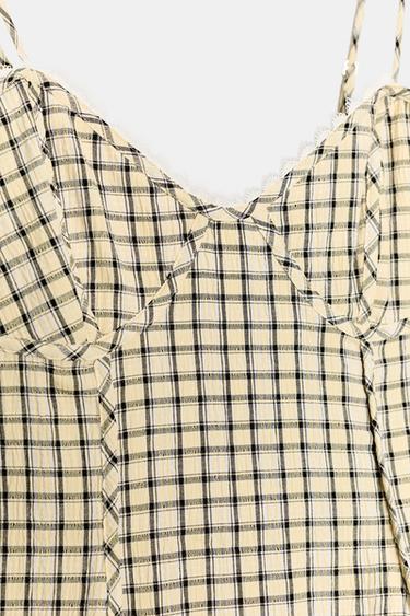 CHECKED CAMISOLE TOP - Yellow by Zara - Image 10