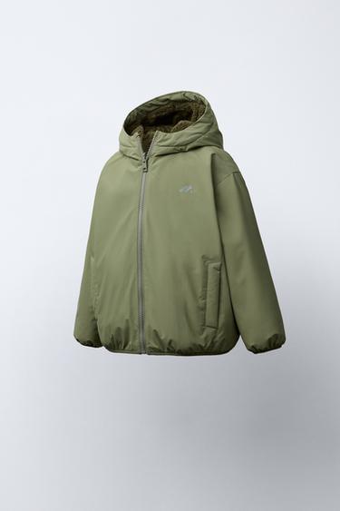 WATER-REPELLENT REVERSIBLE LOGO JACKET - Khaki by Zara - Image 2