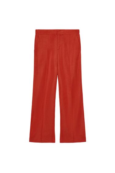 PANTALÓN SATINADO PIERNA ANCHA - Teja de Zara