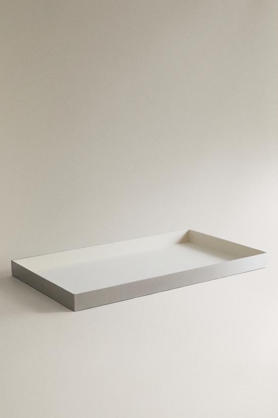 Zara METAL AND FABRIC ORGANISER TRAY - 銀色 - 圖片 0